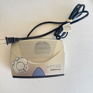 Emerson CK5028 AM/FM Digital LED Clock Radio Silver Battery Backup Snooze Alarm